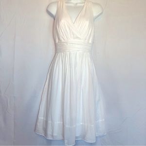 White House Black Market White Sleeveless Fit And Flare Dress